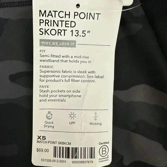 ATHLETA MATCH POINT PRINTED SKORT 13.5" SIZE XS NWT - Picture 4 of 7